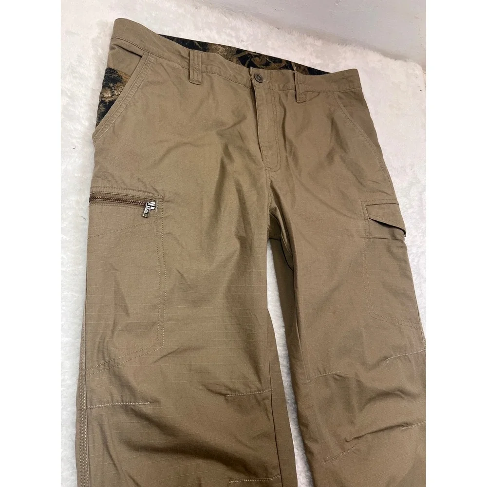 Columbia Lock N' Load Ripstop Khaki Camo  Cargo Pant Mens 36x30 Y2K 90s wide leg